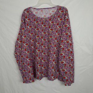 Lands end 16w 18w Floral Rash Guard Shirt